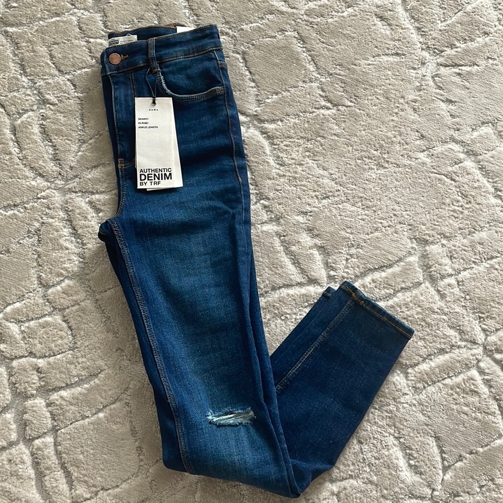 Zara hi-rise skinny ankle length jeans denim